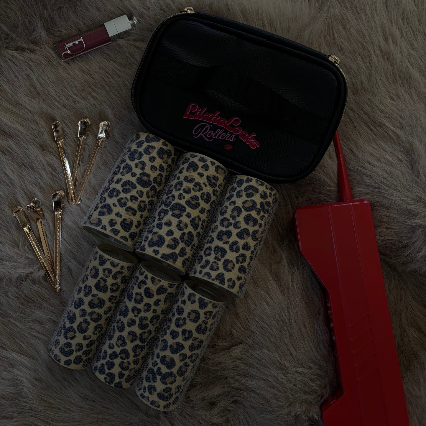 Leopard Print Extended Rollers - 6 Pack