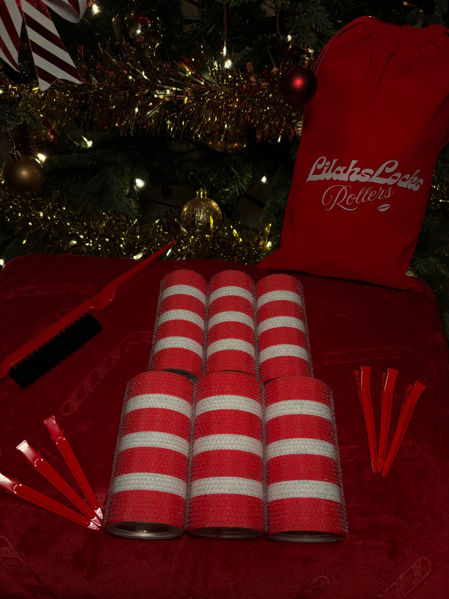 Candy Cane Extended Rollers - 6 Pack